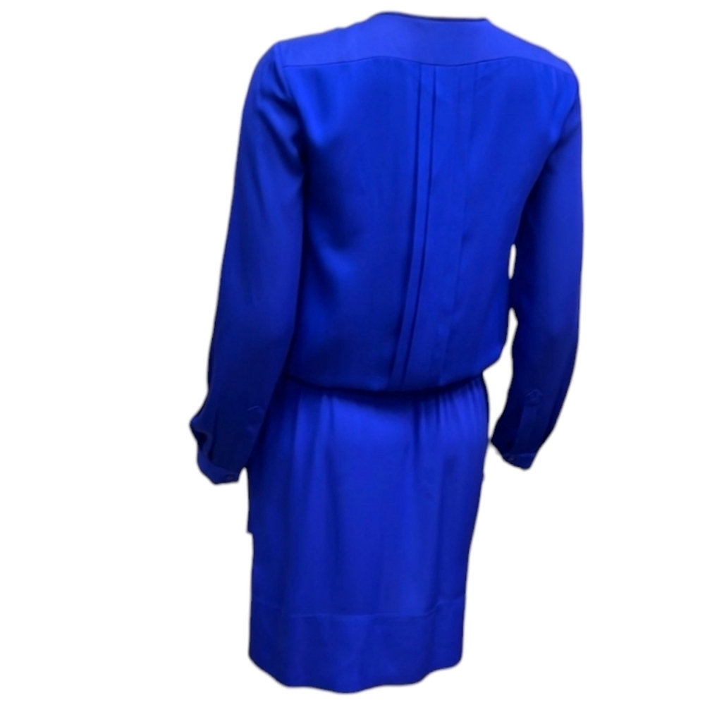 Diane Von Furstenberg royal blue long sleeve silk lycra midi dress 8 FRANCESCA - Picture 5 of 16